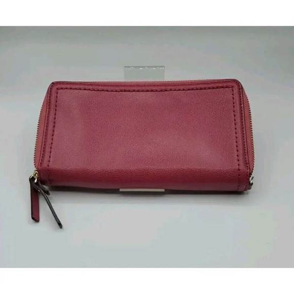 Kate Spade Mauve Leather Zip Around Wallet Billfold - Picture 2 of 12